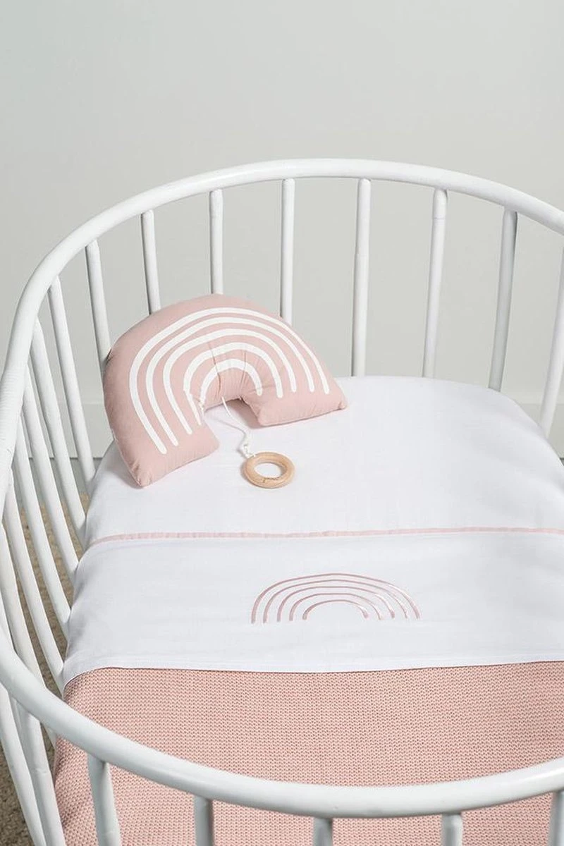 Jollein Baby Laken Wieg 75x100cm Rainbow - Blush Pink Jollein Baby Laken Wieg 75x100cm Rainbow - Blush Pink -Babyproducten Promotie Winkel 800x1200 284