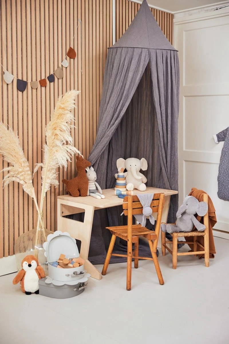 Jollein Baby Klamboe Vintage 245cm - Storm Grey Jollein Baby Klamboe Vintage 245cm - Storm Grey -Babyproducten Promotie Winkel 800x1200 351