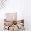 Babyschommel Met Berkenhout - Schommel Baby - Baby Swing Tot 60 Kg - Verstelbaar Schommel Kind - Babyswing