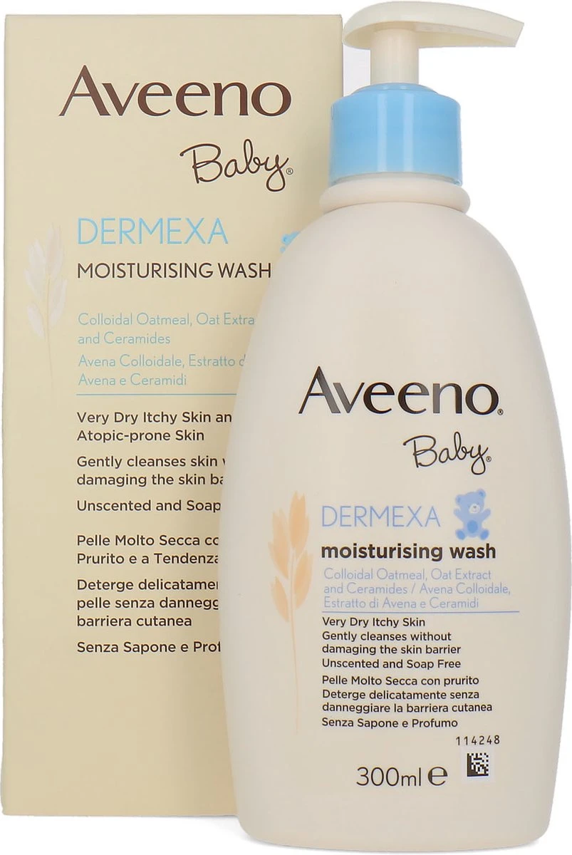 Aveeno Baby Dermexa Moisturising Wash - 300 ml (voor zeer droge en jeukende huid) Aveeno Baby Dermexa Moisturising Wash - 300 Ml (voor Zeer Droge En Jeukende Huid) -Babyproducten Promotie Winkel