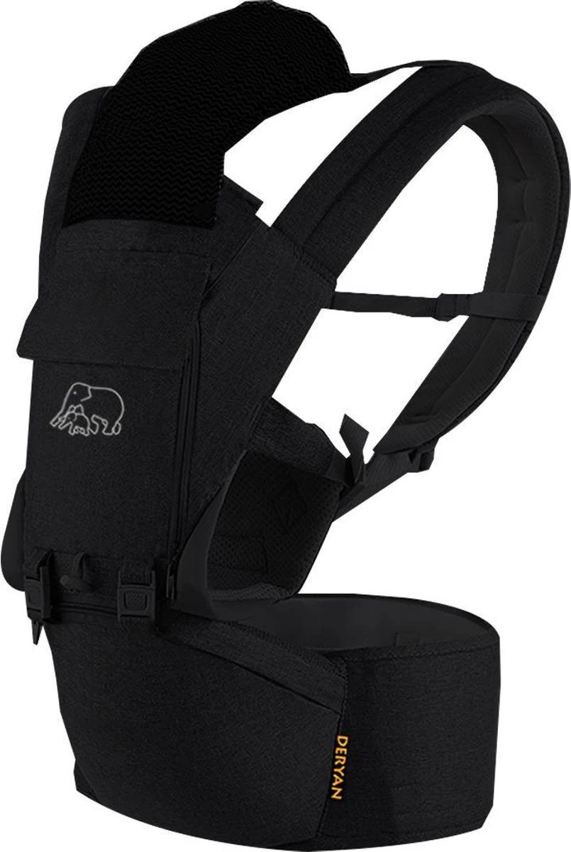 Deryan Pack Luxe Ergonomische draagzak - Babydrager + Opbergvakjes - Zwart Deryan Pack Luxe Ergonomische Draagzak - Babydrager + Opbergvakjes - Zwart -Babyproducten Promotie Winkel 805x1200 5
