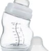 Difrax Glazen Babyfles 200 Ml Wide - Anti-Colic - Wit - 1 Stuk