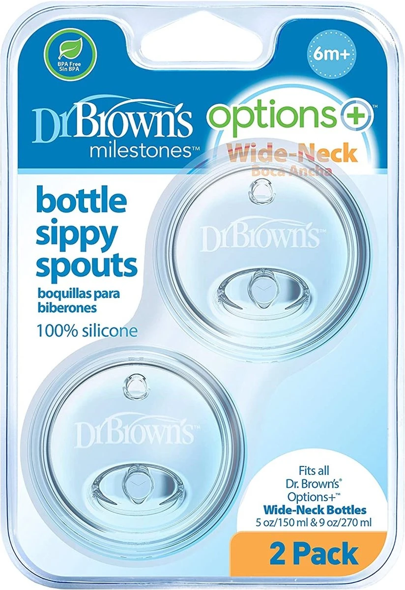 Dr. Brown's Options+ Anti-colic Sippy Spout - Voor Brede Halsfles - 2 Stuks Dr. Brown's Options+ Anti-colic Sippy Spout - Voor Brede Halsfles - 2 Stuks -Babyproducten Promotie Winkel 824x1200 1