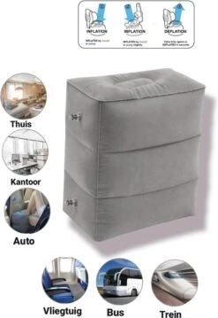Merkloos Vliegtuigbedje - Voetkussen Opblaasbaar - Voetensteun - Voetenbankje - 3 Hoogte Standen - Reiskussen -Babyproducten Promotie Winkel 825x1200 10