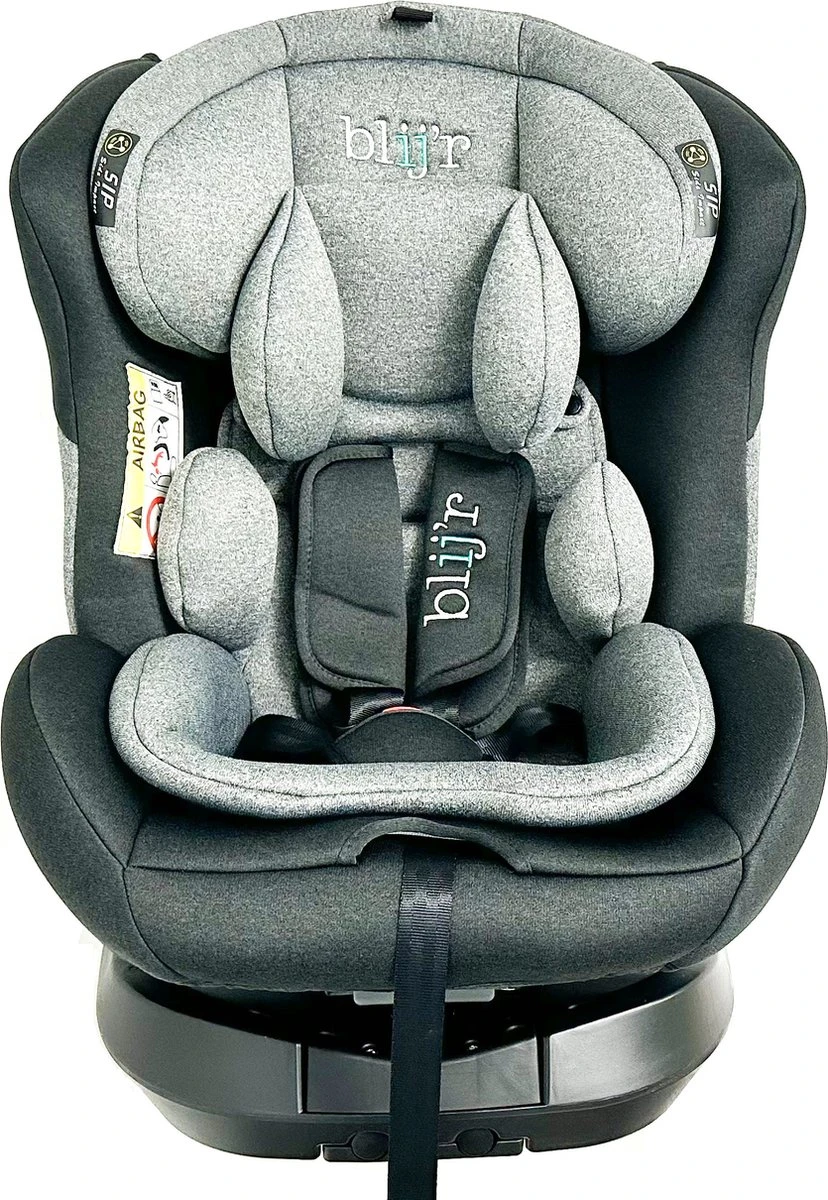 Blij'r Maja - Autostoel Met IsoFix - Groep 0-1-2-3 Autostoel Voor Kinderen Van 0 Tot 12 Jaar - Donker- Lichtgrijs