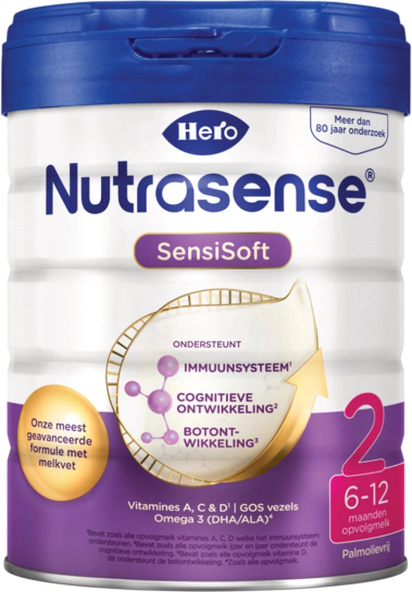 Hero Nutrasense SensiSoft 2 Opvolgmelk 6 tot 12 Maanden - 3 x 800gram - met Melkvet - Palmolie Vrij Hero Nutrasense SensiSoft 2 Opvolgmelk 6 Tot 12 Maanden - 3 X 800gram - Met Melkvet - Palmolie Vrij -Babyproducten Promotie Winkel 834x1200 3