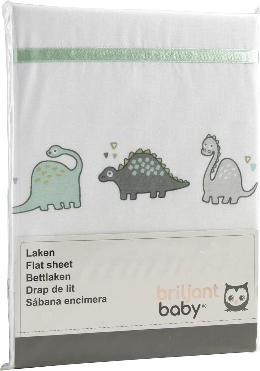Briljant Baby Laken met Bies voor Ledikant 100 x 150 - Dino - Groen Briljant Baby Laken Met Bies Voor Ledikant 100 X 150 - Dino - Groen -Babyproducten Promotie Winkel 841x1200 1