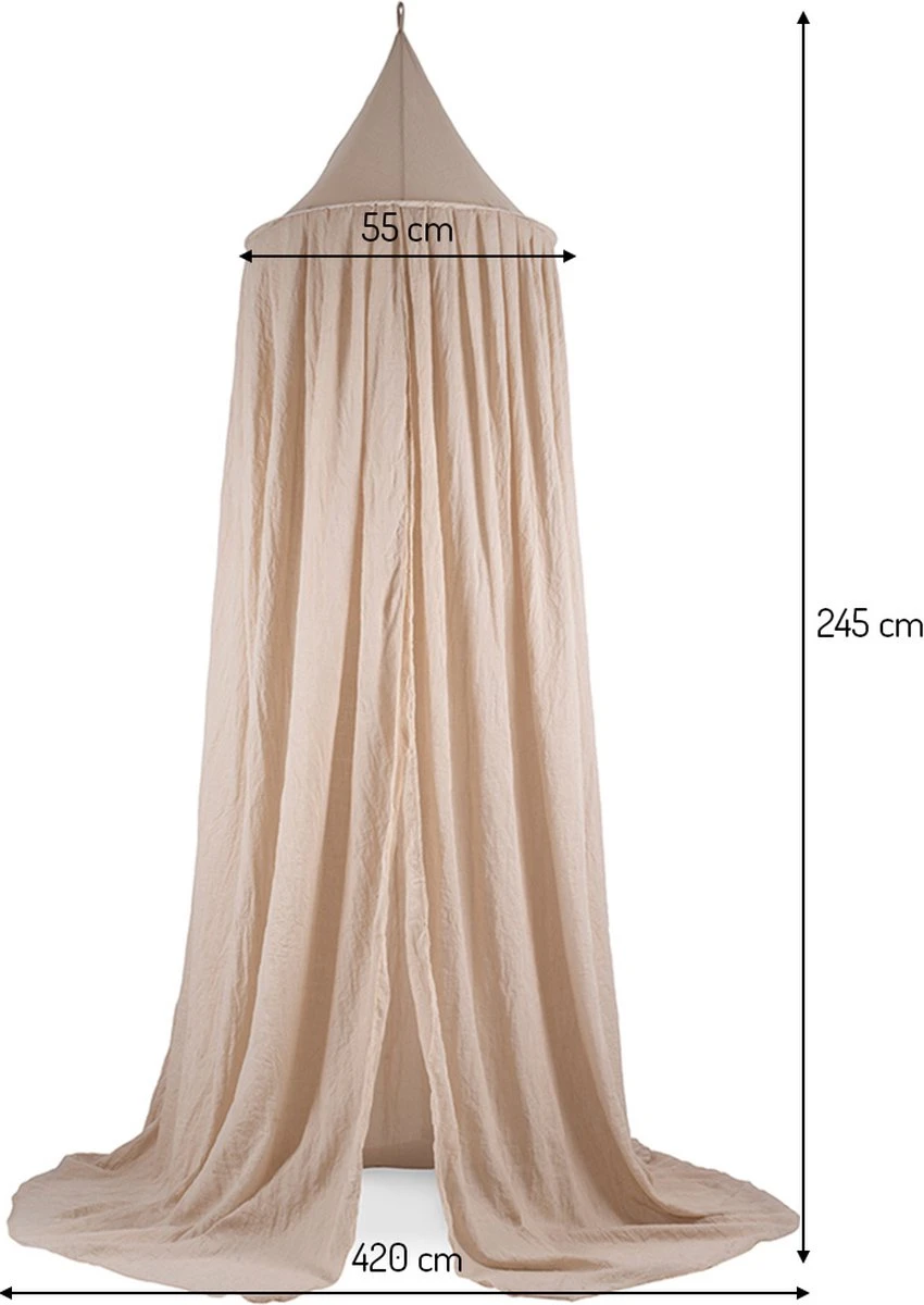 Jollein Baby Klamboe Vintage 245cm - Nougat Jollein Baby Klamboe Vintage 245cm - Nougat -Babyproducten Promotie Winkel 850x1200 7