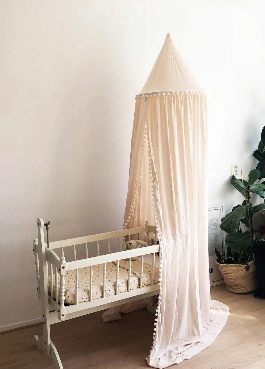 By Baboo Klamboe Baby 245cm - Crème - Katoen - Pompons By Baboo Klamboe Baby 245cm - Crème - Katoen - Pompons -Babyproducten Promotie Winkel 864x1200 8