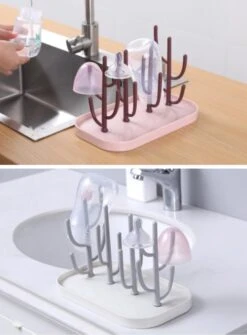 Merkloos Baby Flessen Droogrek - Afdruiprek Met Lekbak - Afwasrek - Baby Flesjes Droogrek - Flessenrek - Kraamcadeau - Baby Cadeau - Blauw -Babyproducten Promotie Winkel 885x1200 3