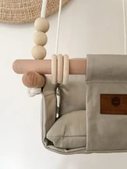 Baby / Kinder Schommel Voor Binnen Of Buiten! - Luxe Baby Swing Off-White - Schommelstoel Inclusief Zachte Kussens En Bevestigingsmaterialen -Babyproducten Promotie Winkel 900x1200 79