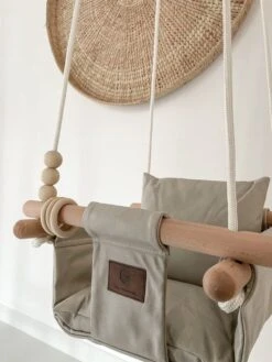 Baby / Kinder Schommel Voor Binnen Of Buiten! - Luxe Baby Swing Off-White - Schommelstoel Inclusief Zachte Kussens En Bevestigingsmaterialen -Babyproducten Promotie Winkel 900x1200 80