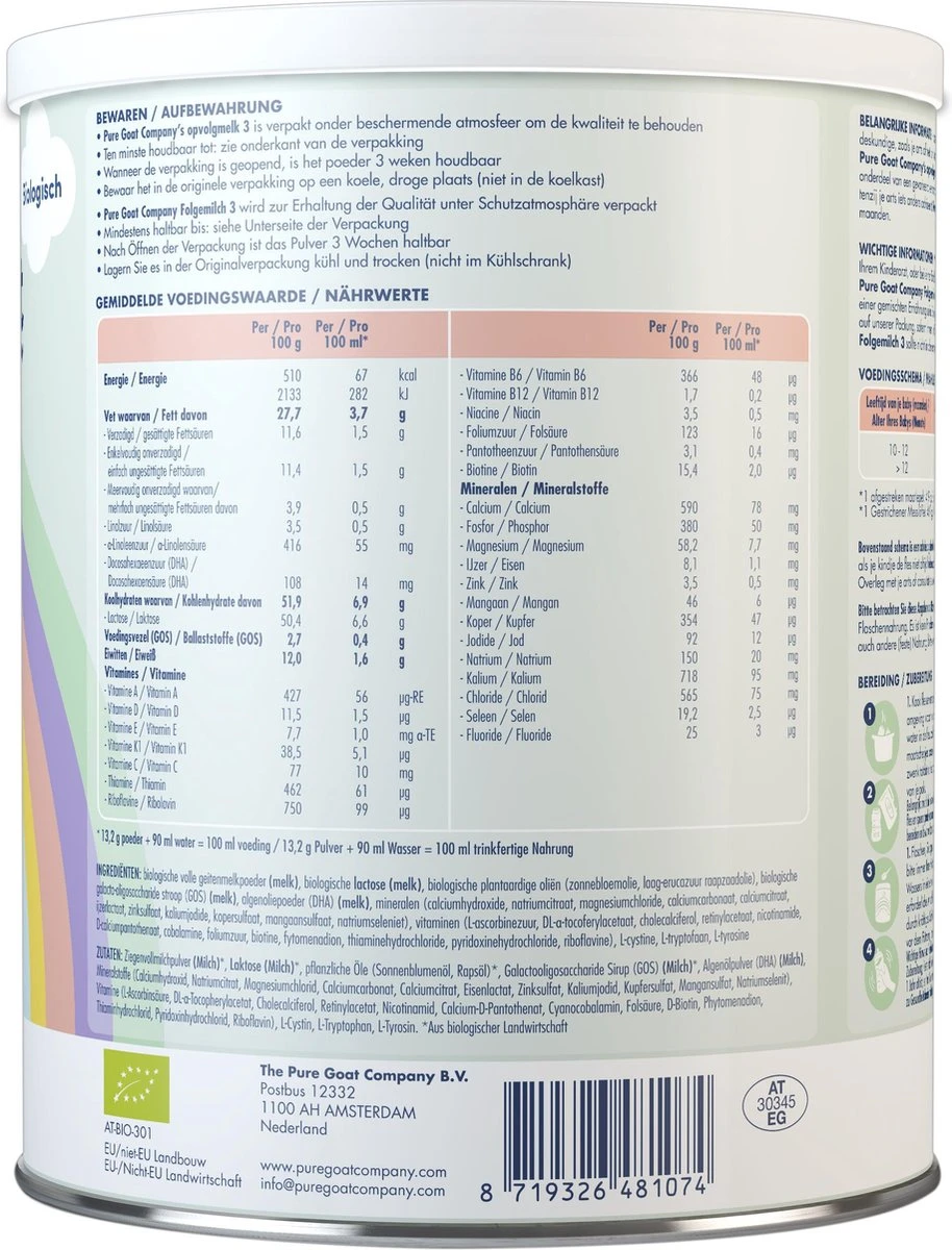 Pure Goat Company - Opvolgmelk 3 - Biologische flesvoeding op basis van volle geitenmelk - 800 gram Pure Goat Company - Opvolgmelk 3 - Biologische Flesvoeding Op Basis Van Volle Geitenmelk - 800 Gram -Babyproducten Promotie Winkel 914x1200 10