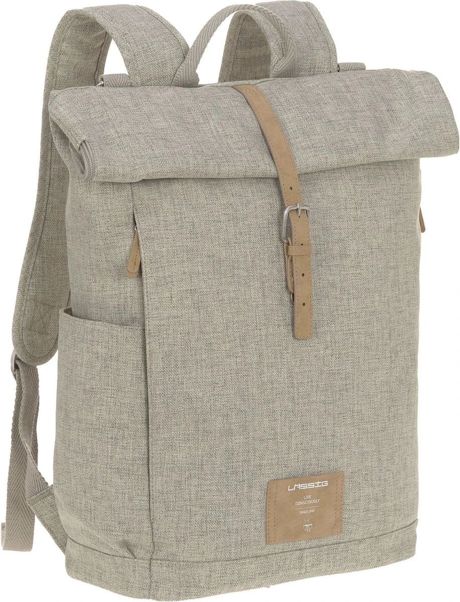 LÄSSIG Luiertas Rolltop Backpack rugzak incl verschoningsmatje choco mélange Limited Edition LÄSSIG Luiertas Rolltop Backpack Rugzak Incl Verschoningsmatje Choco Mélange Limited Edition -Babyproducten Promotie Winkel 917x1200 4