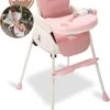 Twinky® Kinderstoel – 2-in-1 Kinderwagen Set – Roze – Inklapbare Eetstoel & Baby Wagentje En Babystoel Voor Aan Tafel – Kinderzetel, Peuterstoeltje En Meegroeistoel In 1