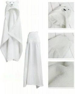 Merkloos Witte Beer Baby Badcape Met Capuchon - Wikkeldeken - Fleece Deken - Kraamcadeau -Babyproducten Promotie Winkel 955x1200 1