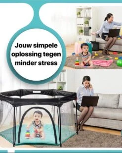 Deryan Draagbare Kinderbox - Zwart - Vaste Matrasbodem - Reisbox - Campingbedje -Babyproducten Promotie Winkel 960x1200 23