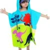 JAXY Badcape Baby - Badcape - Baby Badjas - Omslagdoek - Omslagdoek - Baby Handdoek Met Capuchon - Strandhanddoek - Badponcho - Poncho Handdoek - Microfiber - 60x90cm - Dino