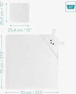 Navaris Badcape Met Capuchon Voor Baby - Set Met Badcape En Washandje - 100% Bamboe - Voor Baby's Van 0-12 Maanden - Oeko-tex Gecertificeerd - Schaap -Babyproducten Promotie Winkel 972x1200 3