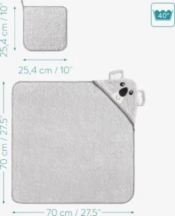 Navaris Badcape Met Capuchon Voor Baby - Set Met Badcape En Washandje - 100% Bamboe - Voor Baby's Van 0-12 Maanden - Oeko-tex Gecertificeerd - Koala -Babyproducten Promotie Winkel 975x1200 3